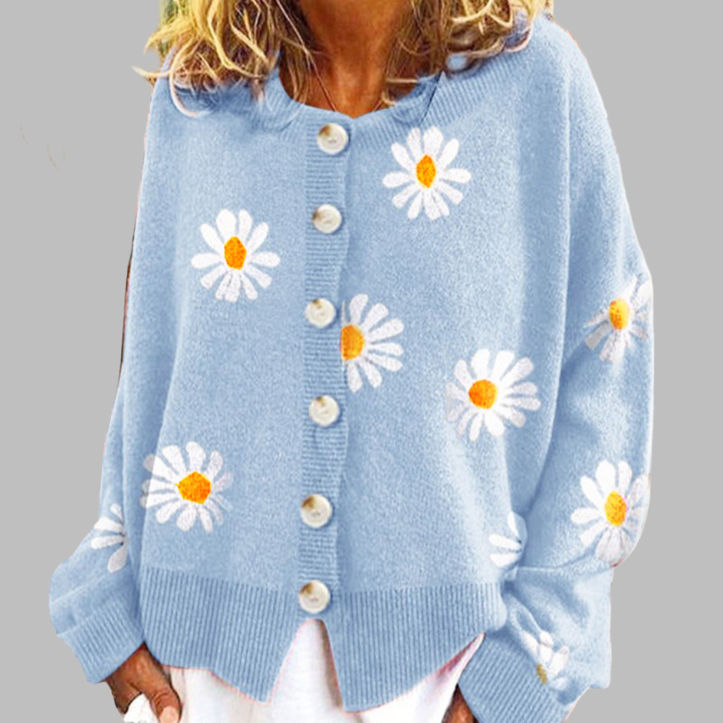 Pull en maille floral pour femmes