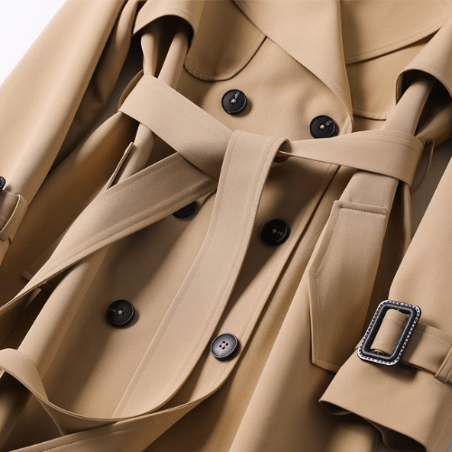 Manteau Trench Vintage Tendance pour Femmes Bord Intemporel avec Attractivité Moderne
