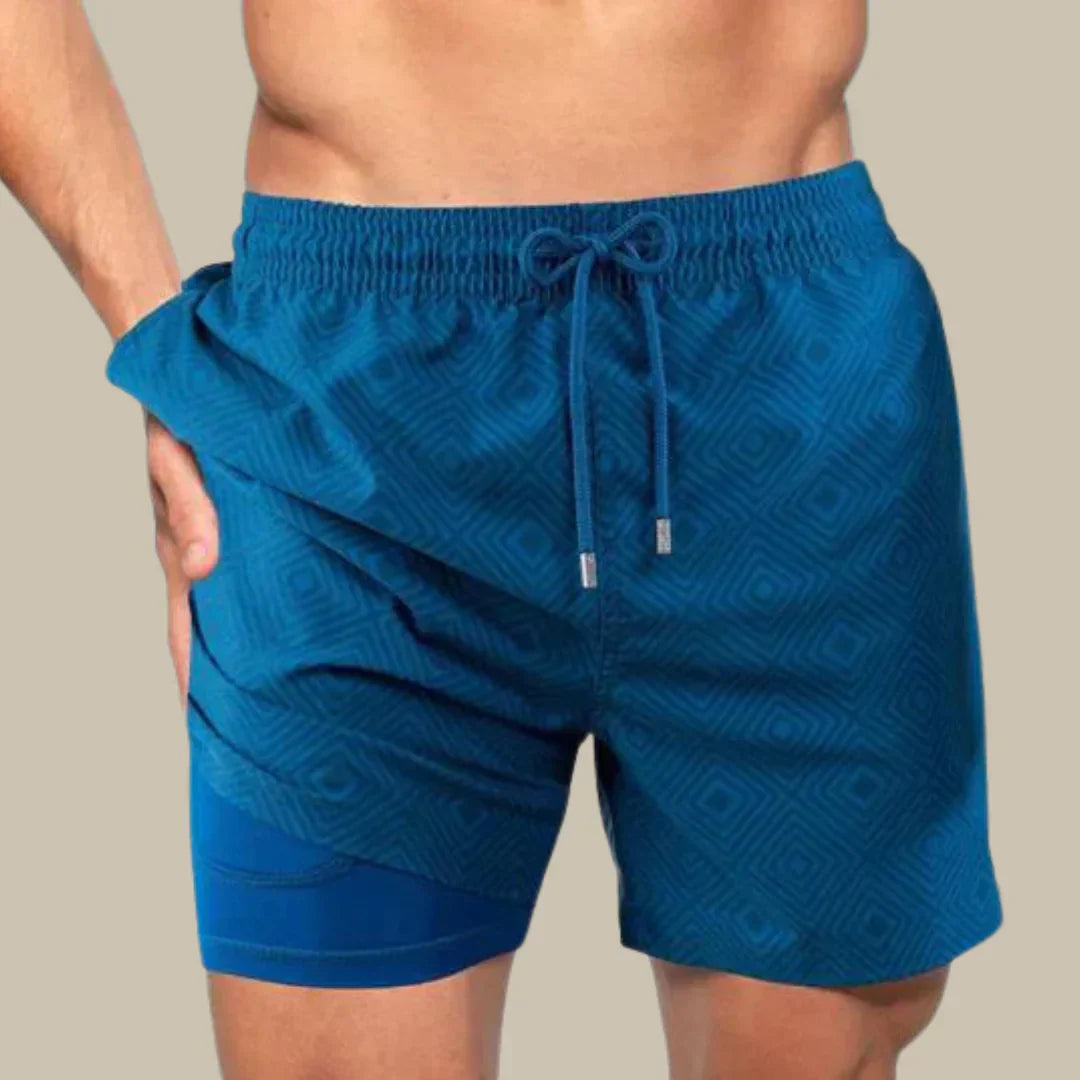Shorts de bain pour hommes tendance avec doublure et poche pour téléphone