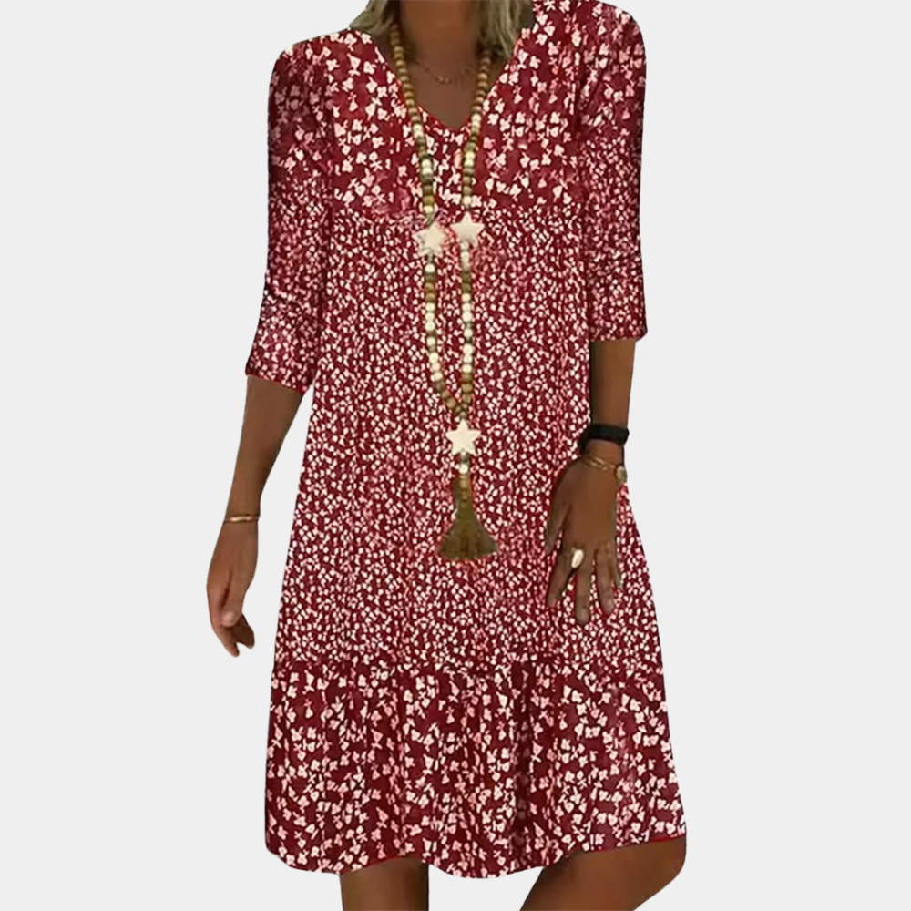 Robe Midi Imprimée pour Femme – Confort Aérien & Style Sans Effort