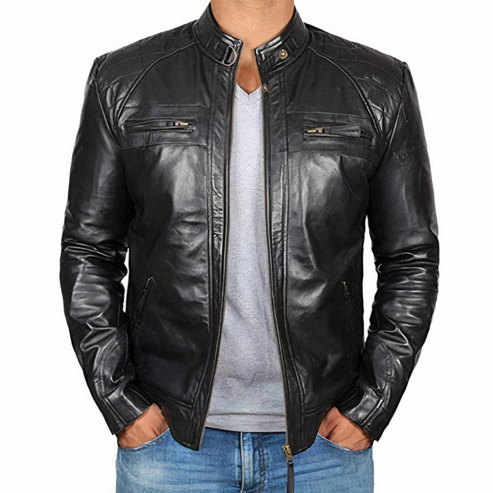 Veste de moto homme rugueuse avec poches zippées