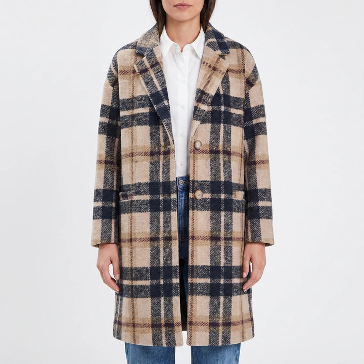 Manteau Long à Carreaux Plaidwell pour Femme