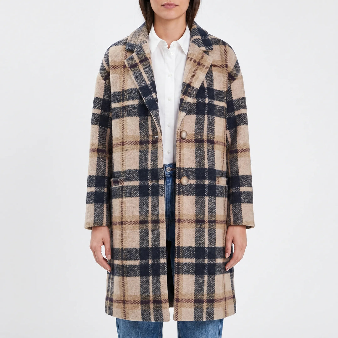 Manteau Long à Carreaux Plaidwell pour Femme
