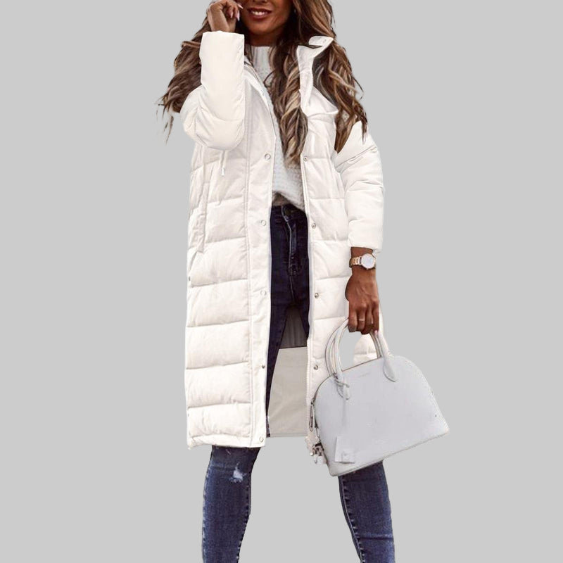 Veste Longue Capuche Quiltée Femme