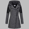 Manteau d'hiver long avec capuche pour femmes