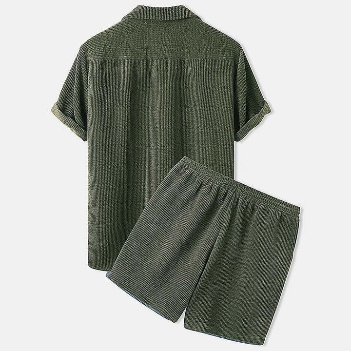 Ensemble de Vêtements d'Été Ribbé pour Hommes - Style Sans Effort et Confort pour Jours Chauds