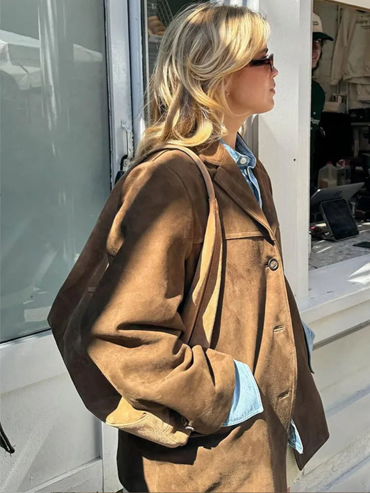 Veste en Suède Classique pour Femme