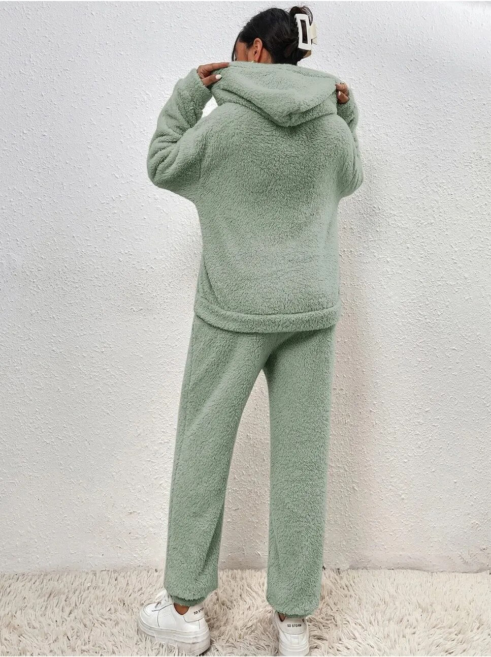 Ultra-Confortable Teddy Avec Capuche Maillot De Maison Élégance Cozy Pour Moments De Détente