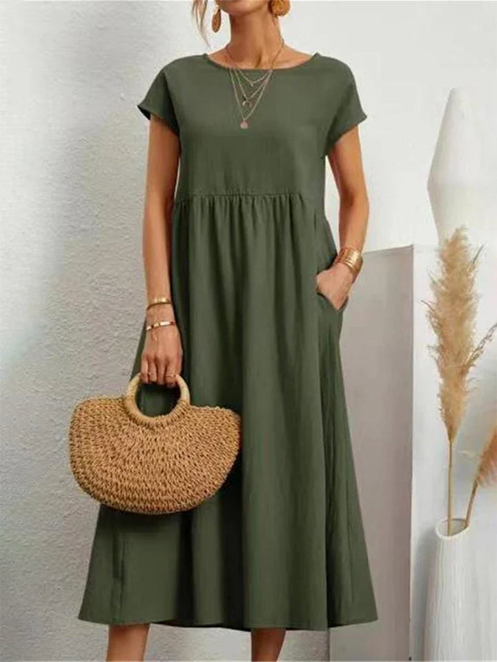Robe en Coton Vintage O-Col