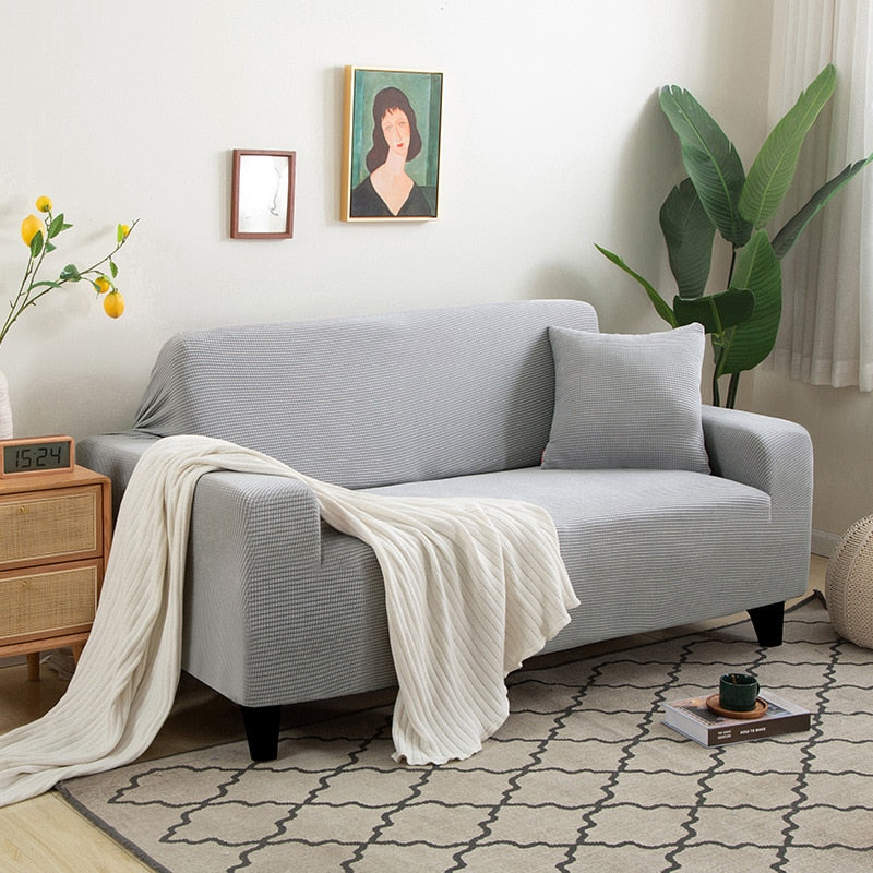 Housse de Sofa Texturée Étirée Protecteur de Sofa Non-Glissant