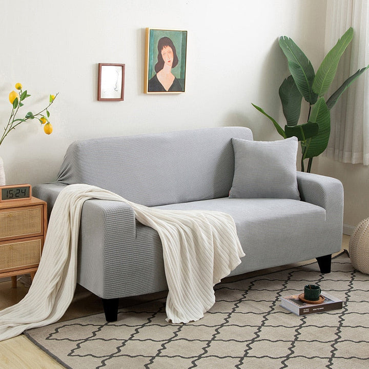 Housse de Sofa Texturée Étirée Protecteur de Sofa Non-Glissant