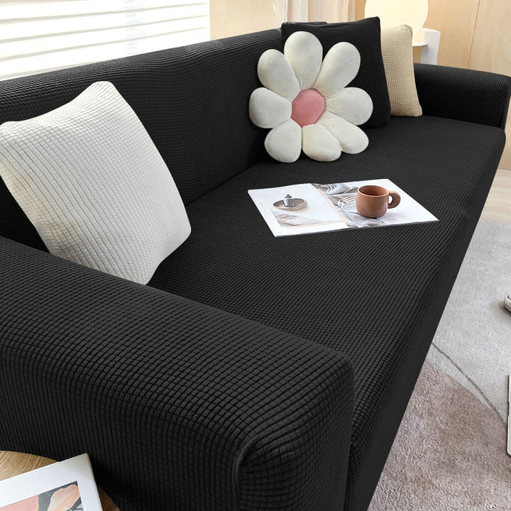 Housse de Sofa Texturée Étirée Protecteur de Sofa Non-Glissant