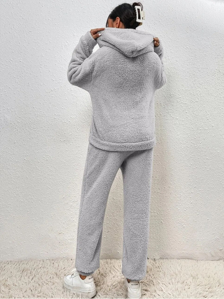 Ultra-Confortable Teddy Avec Capuche Maillot De Maison Élégance Cozy Pour Moments De Détente