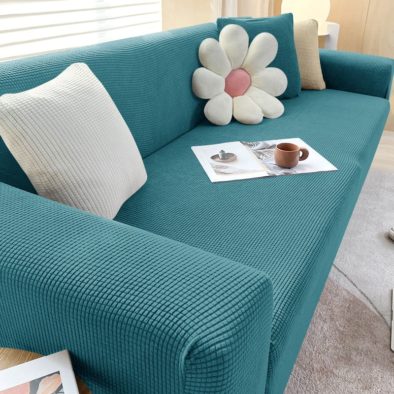 Housse de Sofa Texturée Étirée Protecteur de Sofa Non-Glissant