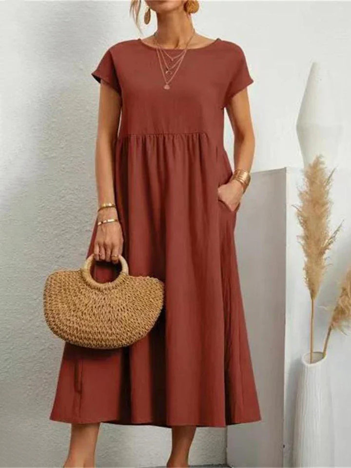 Robe en Coton Vintage O-Col