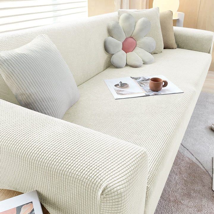 Housse de Sofa Texturée Étirée Protecteur de Sofa Non-Glissant