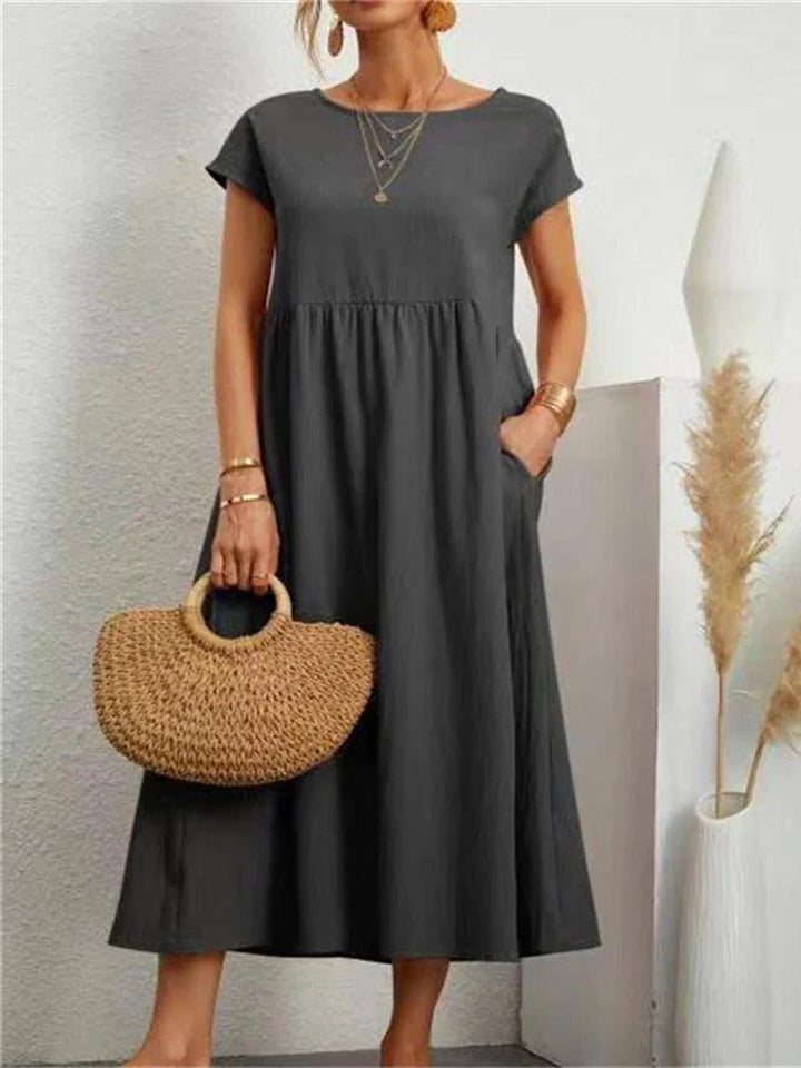 Robe en Coton Vintage O-Col