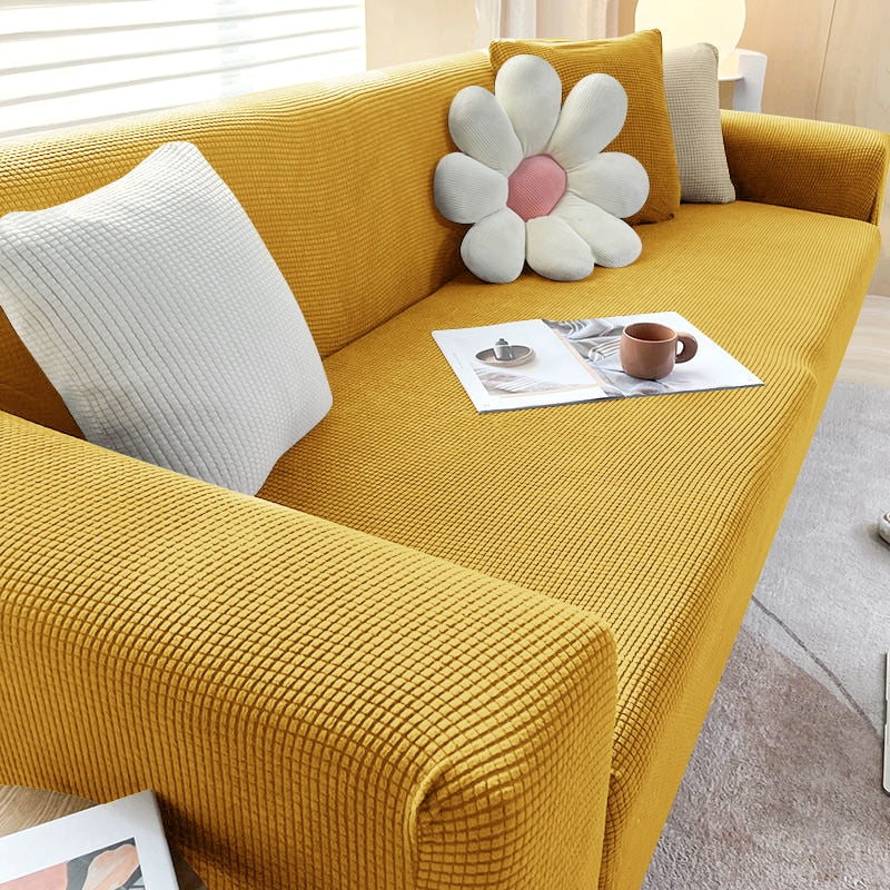 Housse de Sofa Texturée Étirée Protecteur de Sofa Non-Glissant