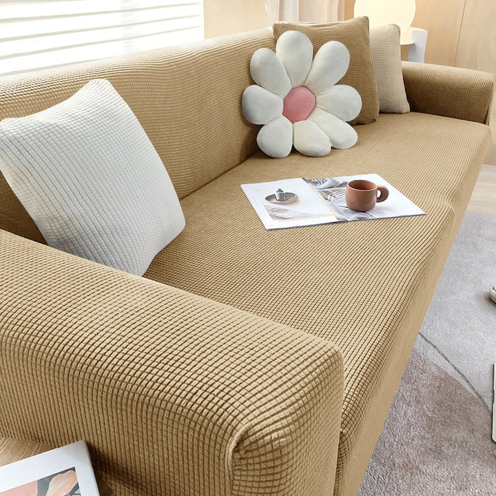 Housse de Sofa Texturée Étirée Protecteur de Sofa Non-Glissant
