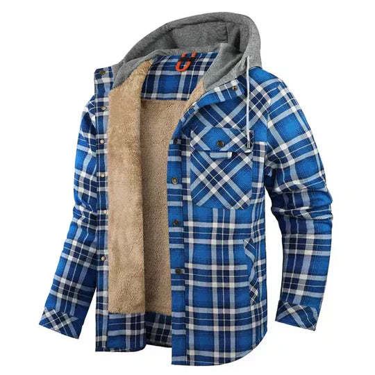 Chemise Veste à Capuche à Carreaux pour Hommes