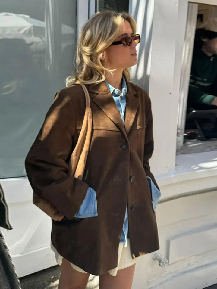 Veste en Suède Classique pour Femme