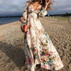Evelyn | Robe Maxi Plage Boho Florale à Manches Longues pour Femme