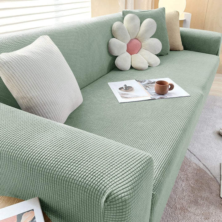 Housse de Sofa Texturée Étirée Protecteur de Sofa Non-Glissant