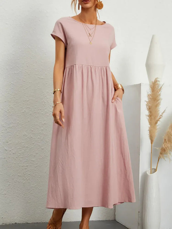 Robe en Coton Vintage O-Col