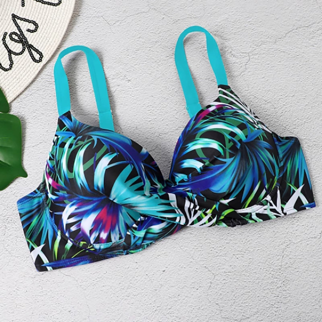 Mary - Maillot de Bain Haut Taille Femme Imprimé Feuille