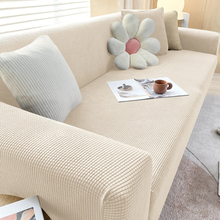 Housse de Sofa Texturée Étirée Protecteur de Sofa Non-Glissant
