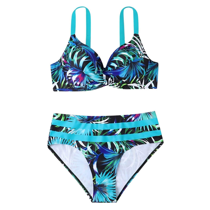 Mary - Maillot de Bain Haut Taille Femme Imprimé Feuille