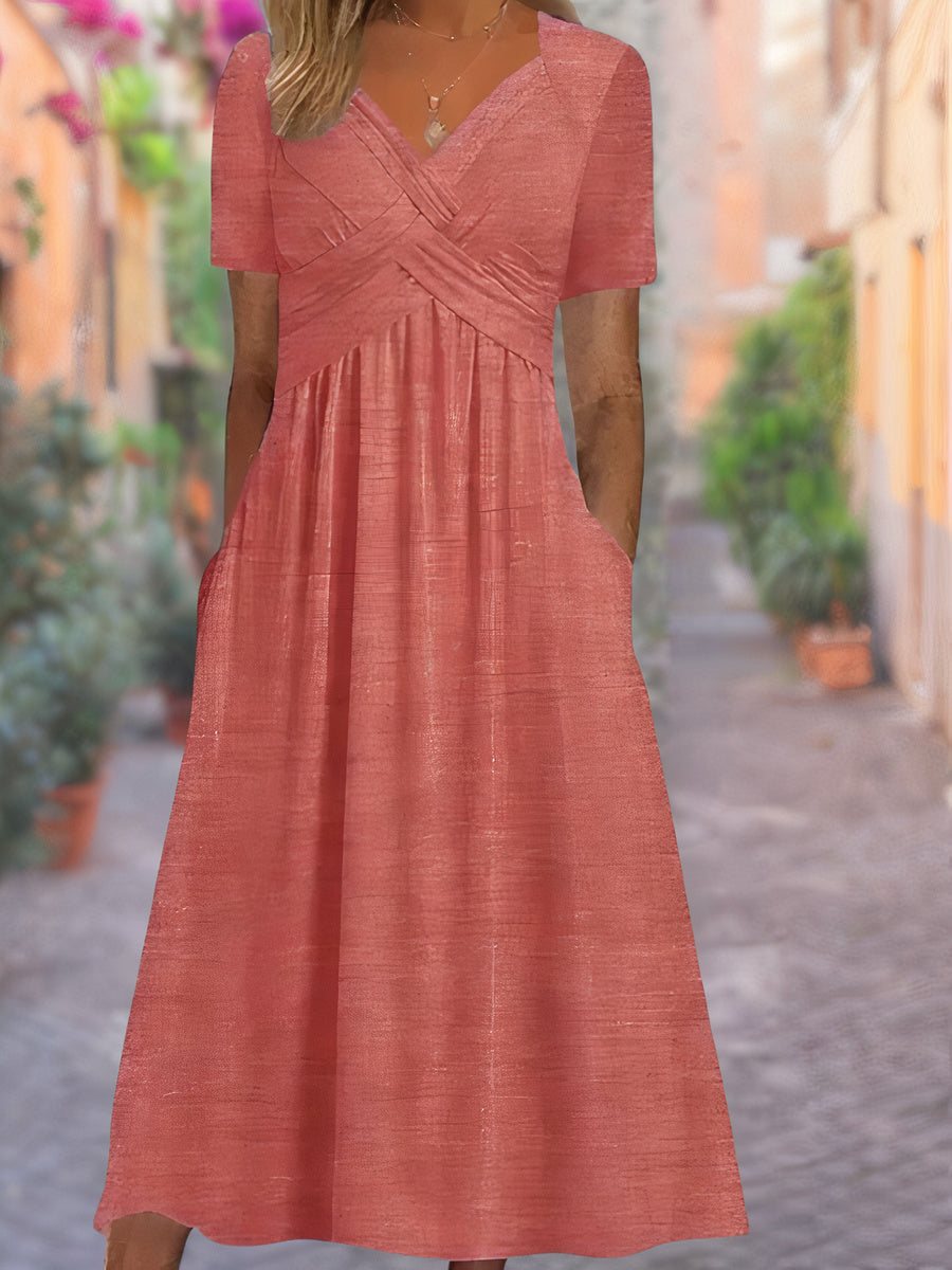 Robe d'été stylée à col en V