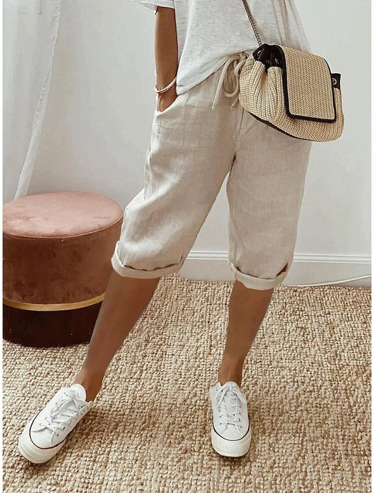 Pantalons en lin élégants pour femmes - Élégance aérée pour des jours d'été sans effort