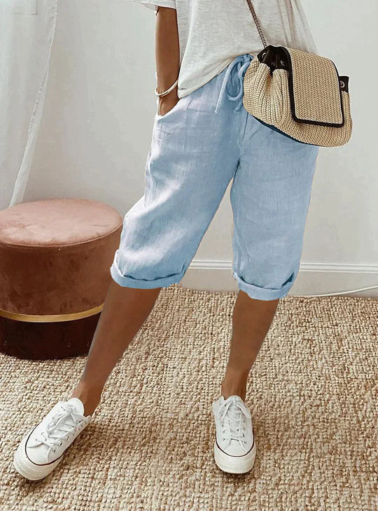 Pantalons en lin élégants pour femmes - Élégance aérée pour des jours d'été sans effort