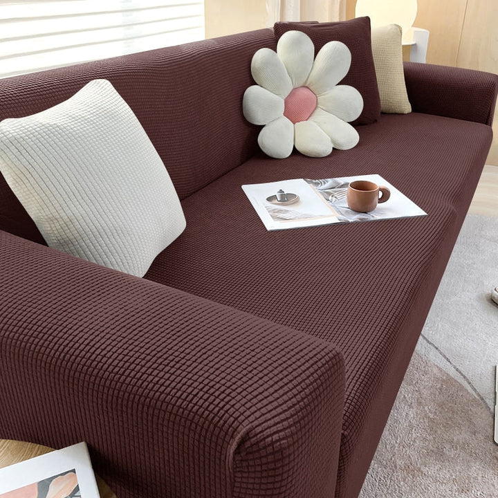 Housse de Sofa Texturée Étirée Protecteur de Sofa Non-Glissant