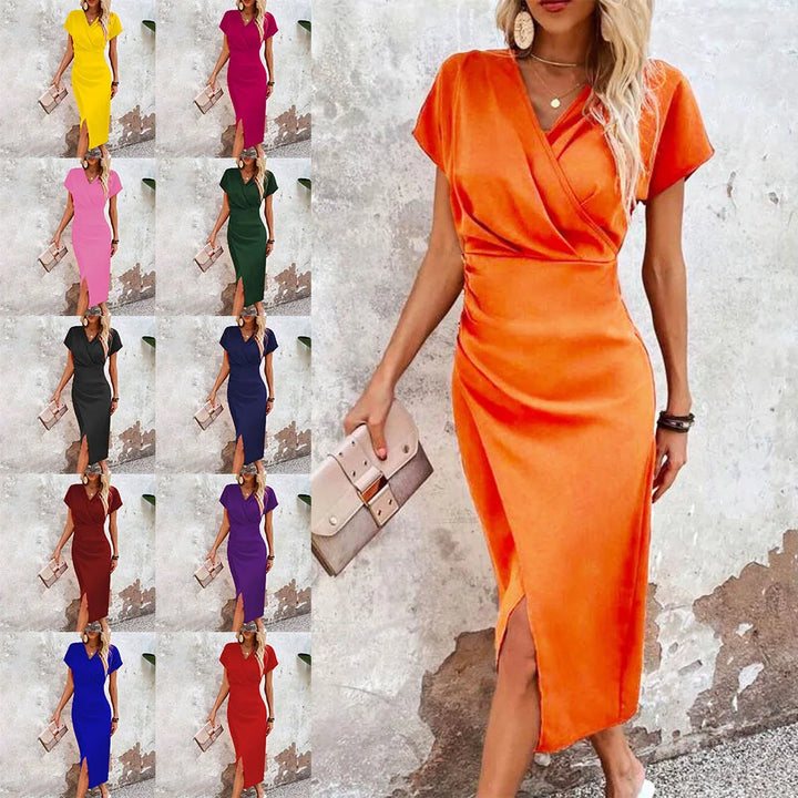 Maggiena – Robe Mini Courte à Décolleté en V pour Femmes | Charme Sans Effort