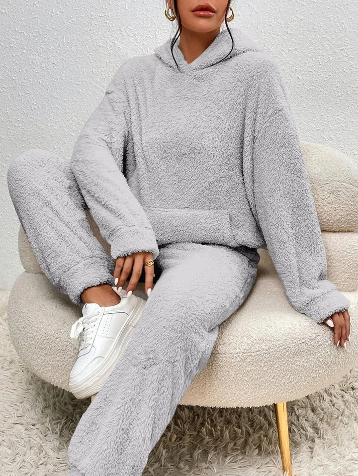 Ultra-Confortable Teddy Avec Capuche Maillot De Maison Élégance Cozy Pour Moments De Détente