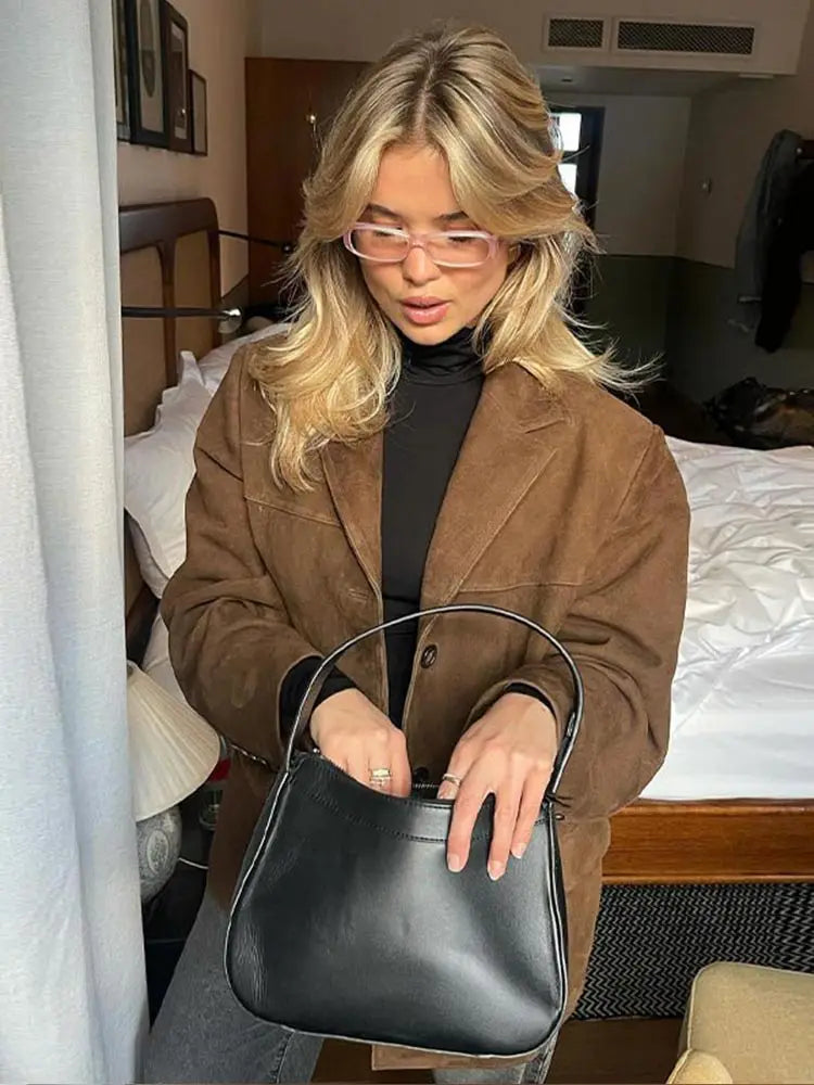 Veste en Suède Classique pour Femme