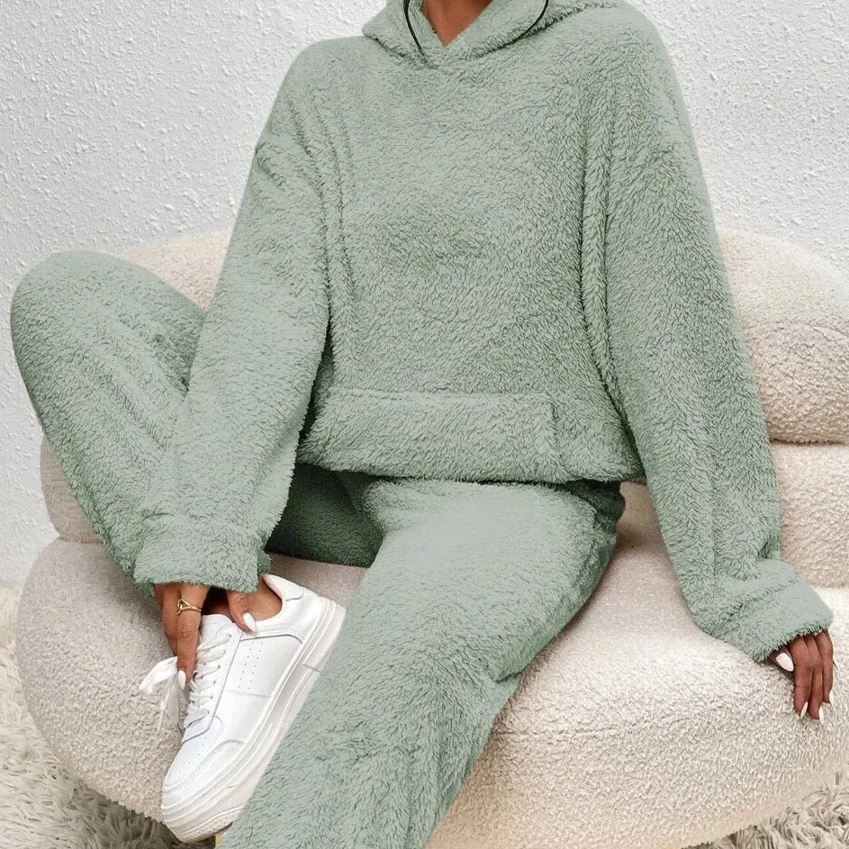 Ultra-Confortable Teddy Avec Capuche Maillot De Maison Élégance Cozy Pour Moments De Détente