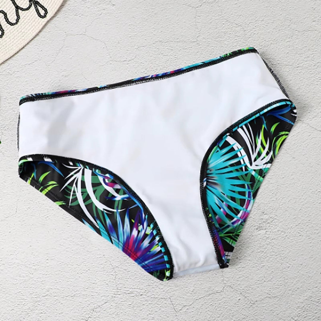 Mary - Maillot de Bain Haut Taille Femme Imprimé Feuille