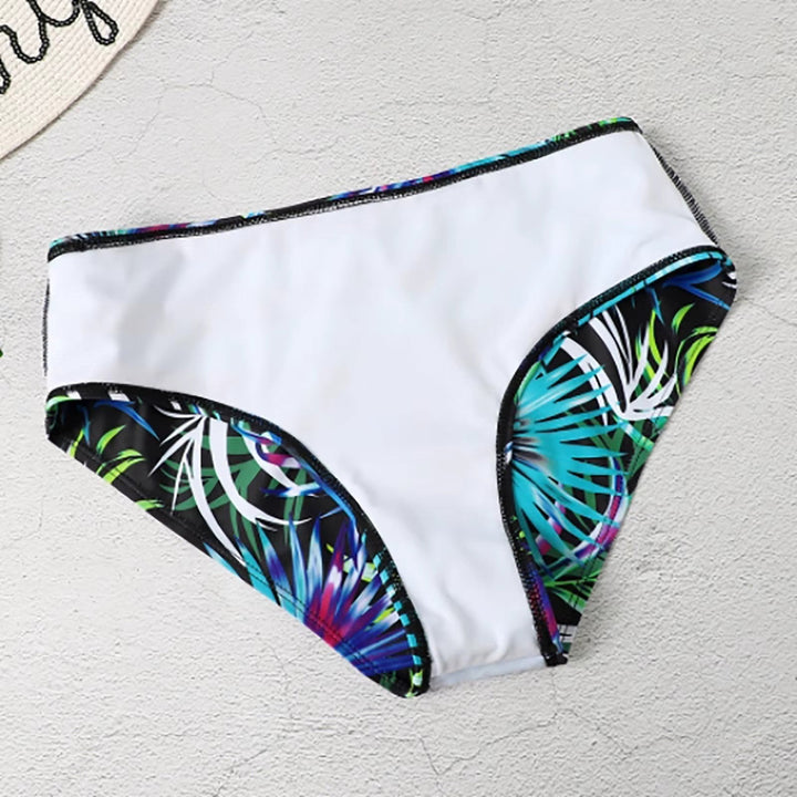 Mary - Maillot de Bain Haut Taille Femme Imprimé Feuille