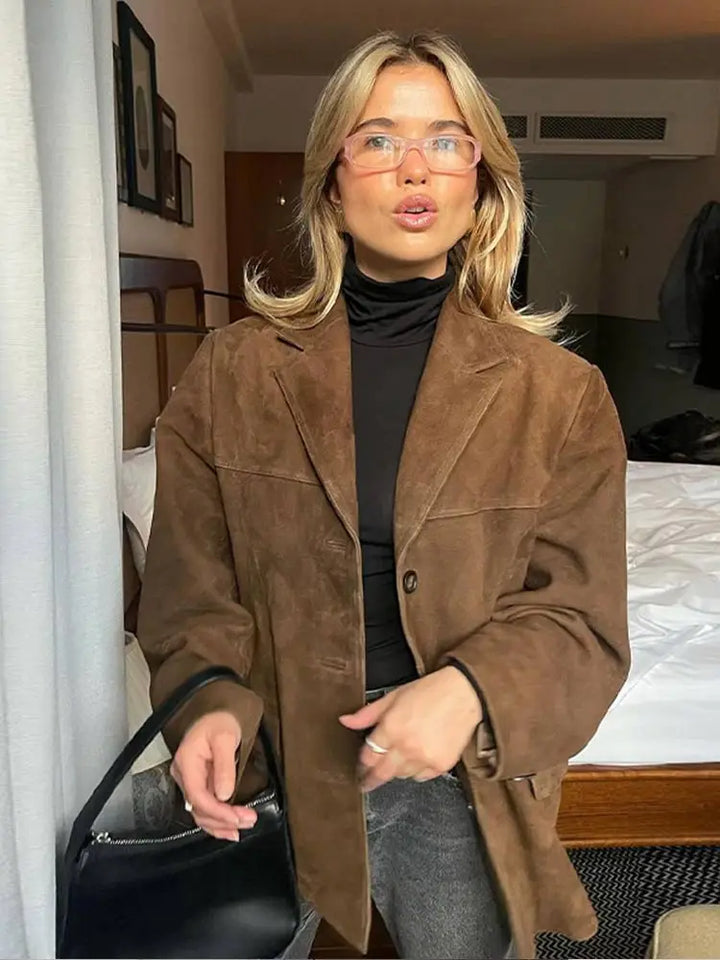 Veste en Suède Classique pour Femme