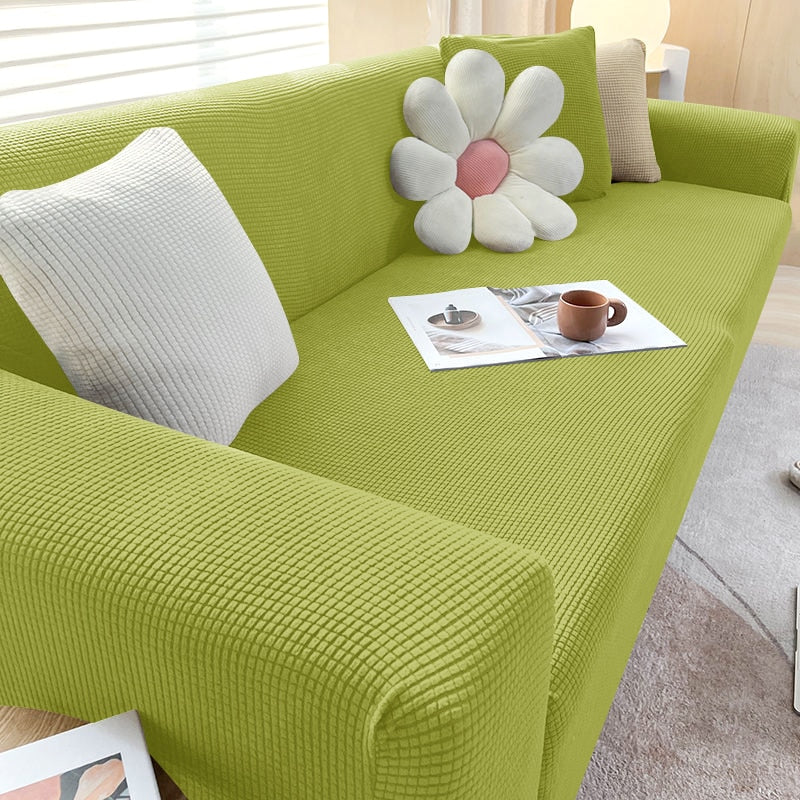 Housse de Sofa Texturée Étirée Protecteur de Sofa Non-Glissant