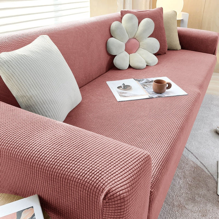Housse de Sofa Texturée Étirée Protecteur de Sofa Non-Glissant