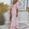 Emma | Robe Maxi Femme Boho Détail Franges Manches Courtes