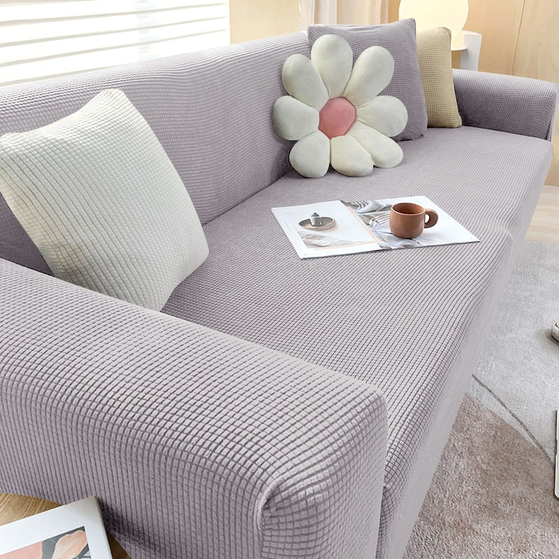 Housse de Sofa Texturée Étirée Protecteur de Sofa Non-Glissant