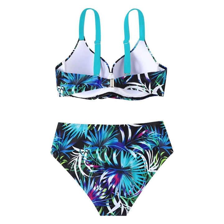 Mary - Maillot de Bain Haut Taille Femme Imprimé Feuille