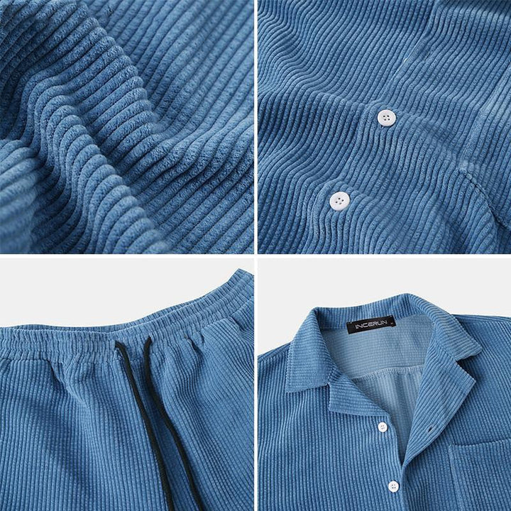 Ensemble de Vêtements d'Été Ribbé pour Hommes - Style Sans Effort et Confort pour Jours Chauds