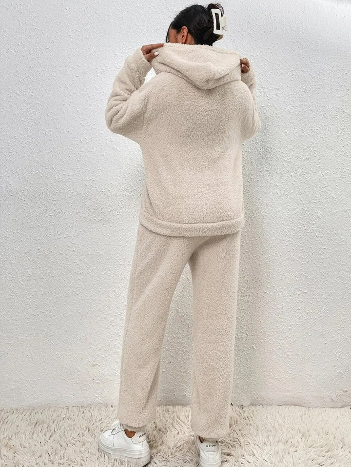 Ultra-Confortable Teddy Avec Capuche Maillot De Maison Élégance Cozy Pour Moments De Détente