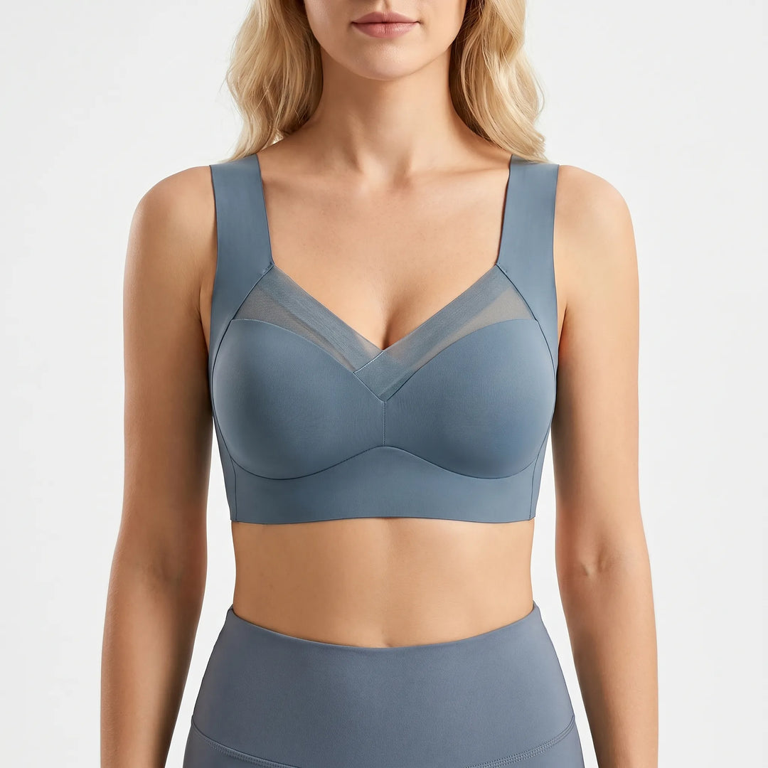Soutien-gorge push-up sans coutures avec panneau en maille